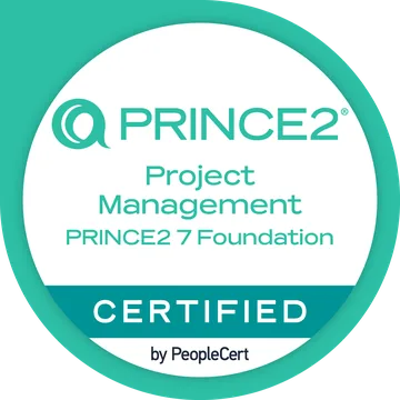 PRINCE2 7 Foundation certified badge
