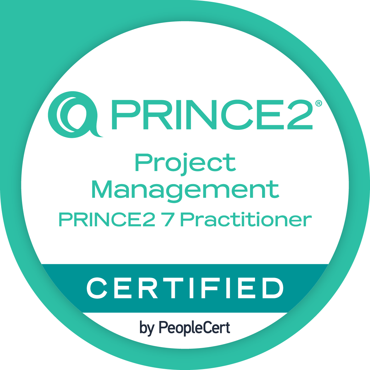 PRINCE2 Practitioner certified project management badge