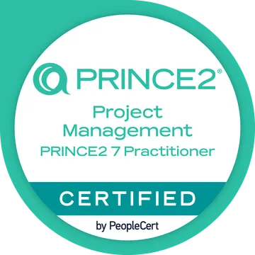 PRINCE2 7 Practitioner certified badge